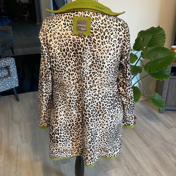 Anthracite by Muse Women’s Textured Pea Coat Trench-Lime-3 Front Buttons-Size 8 - Picture 5 of 5